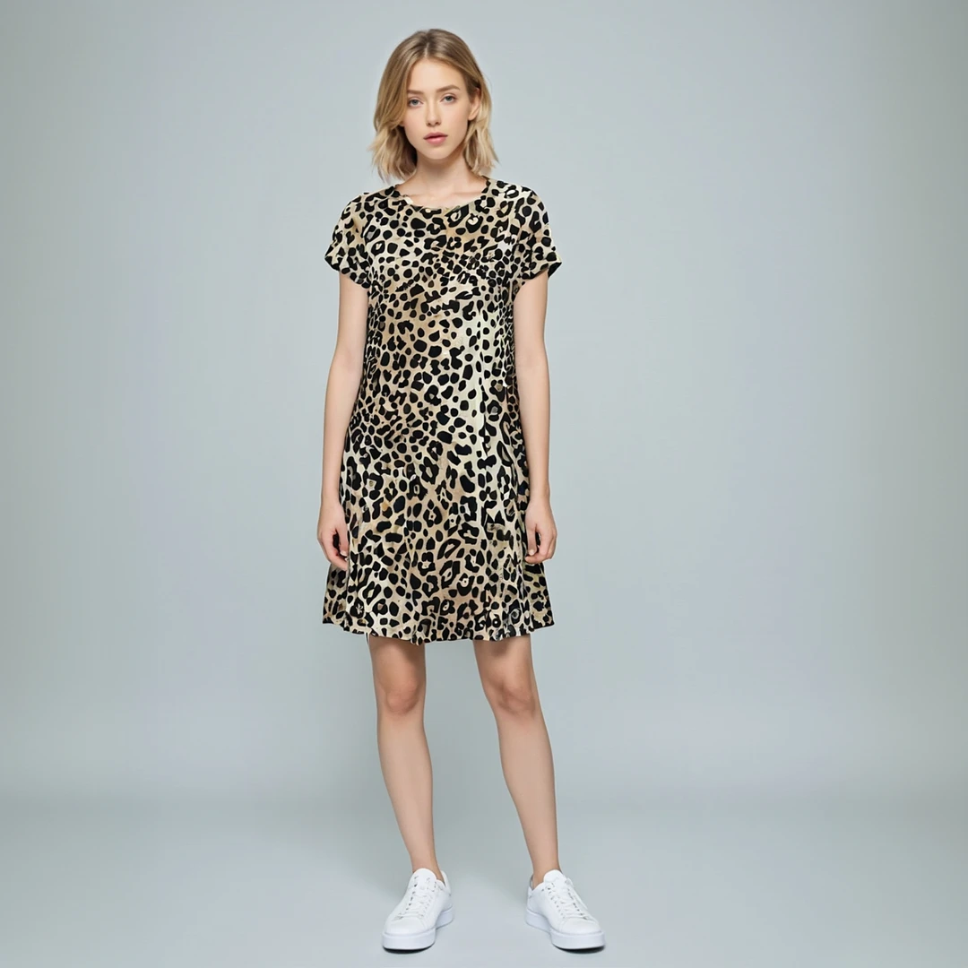 7002圆领短袖连衣裙