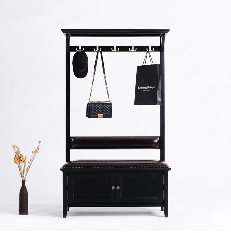 AS815特价有门进口德国红榉木鞋柜进口实木玄关换鞋凳家用客厅