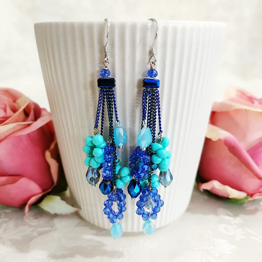 铜合金耳饰 民族风手工气质流苏耳环1075