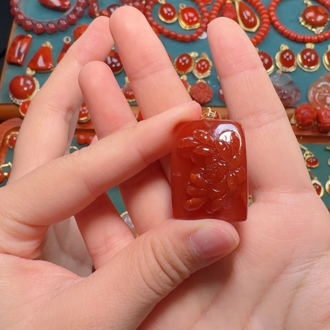 南红玛瑙南红18K金镶嵌
