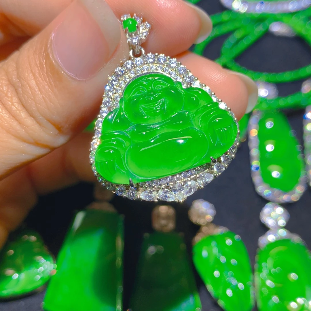 翡翠银S925镶嵌颈饰