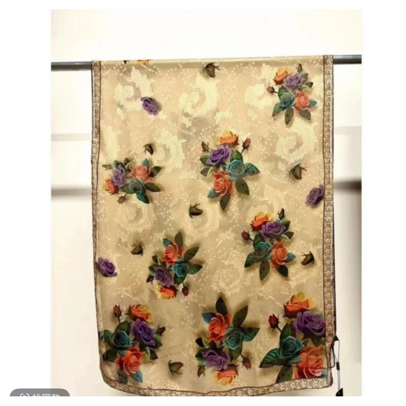 【蝶恋花绡】70*180高档丝巾围巾女sj192时尚百搭高级感