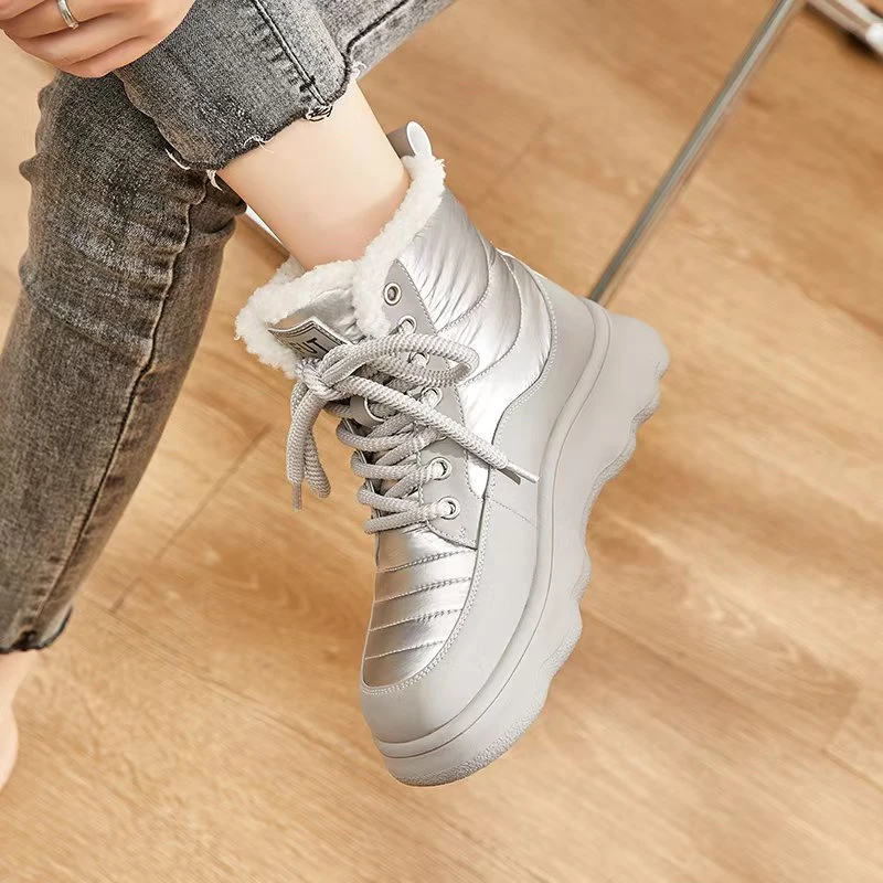 1721-15新款系带加绒圆头厚底舒适百搭休闲鞋仓