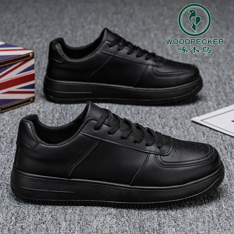 啄木鸟春季厚底小白鞋2025新款青少年增高休闲板鞋透气百搭风运动
