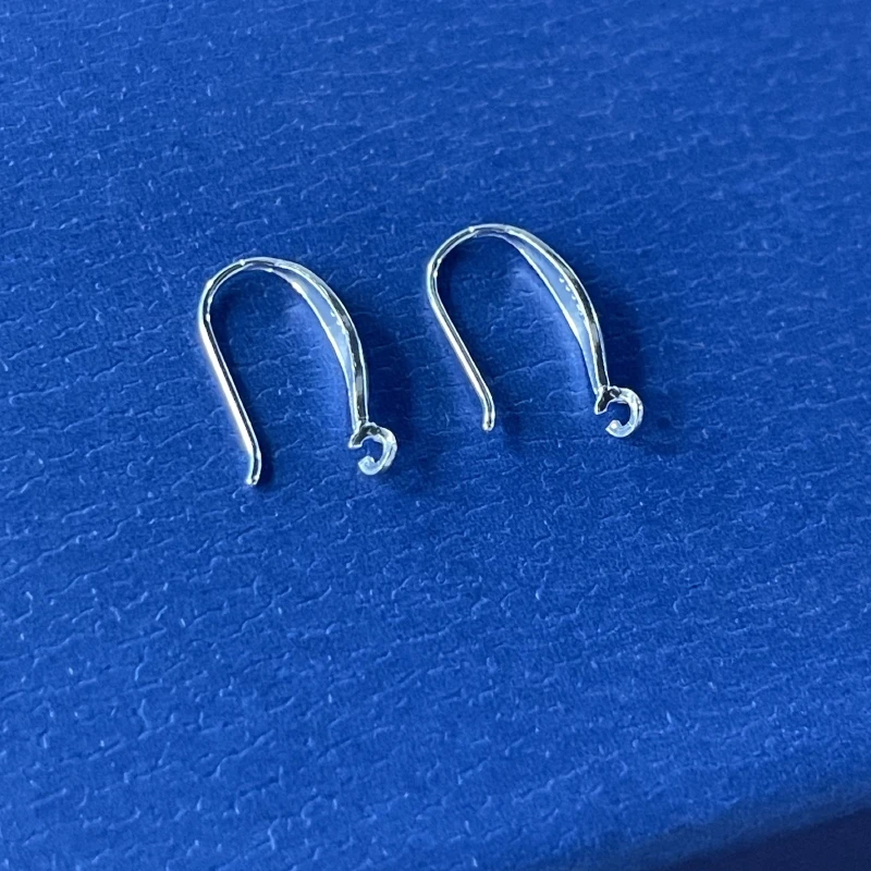 足银银制品 加厚耳钩配件百搭简约素款经典光面纯银正品足银耳钩