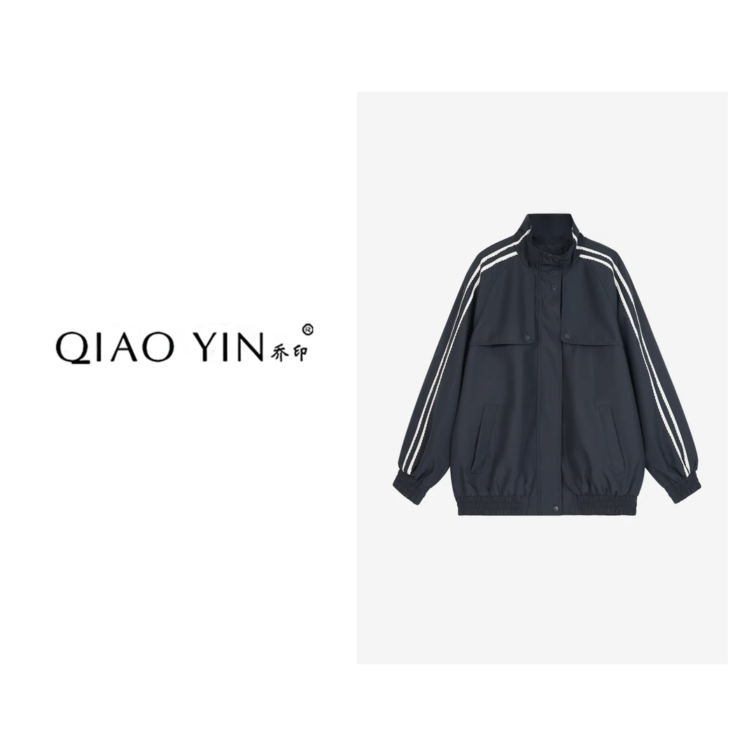 QIAO YIN“外套“春秋运动时尚休闲宽松立领QY26552