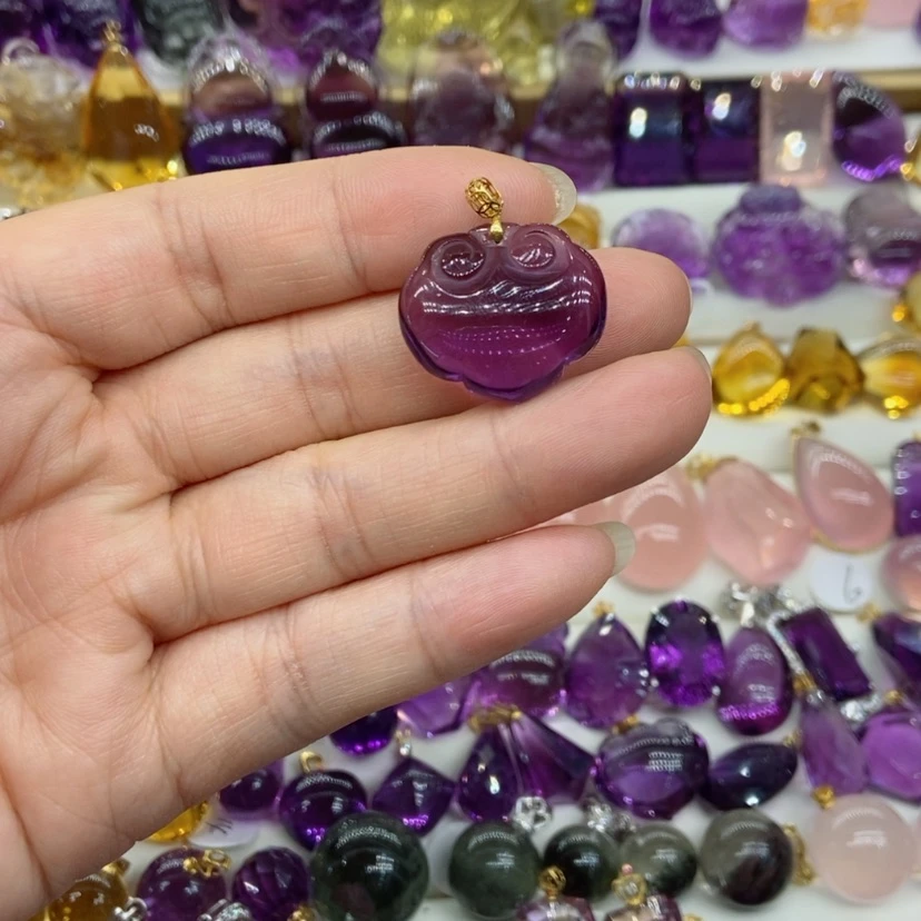 【闪购商品】水晶水晶吊坠18K金镶嵌