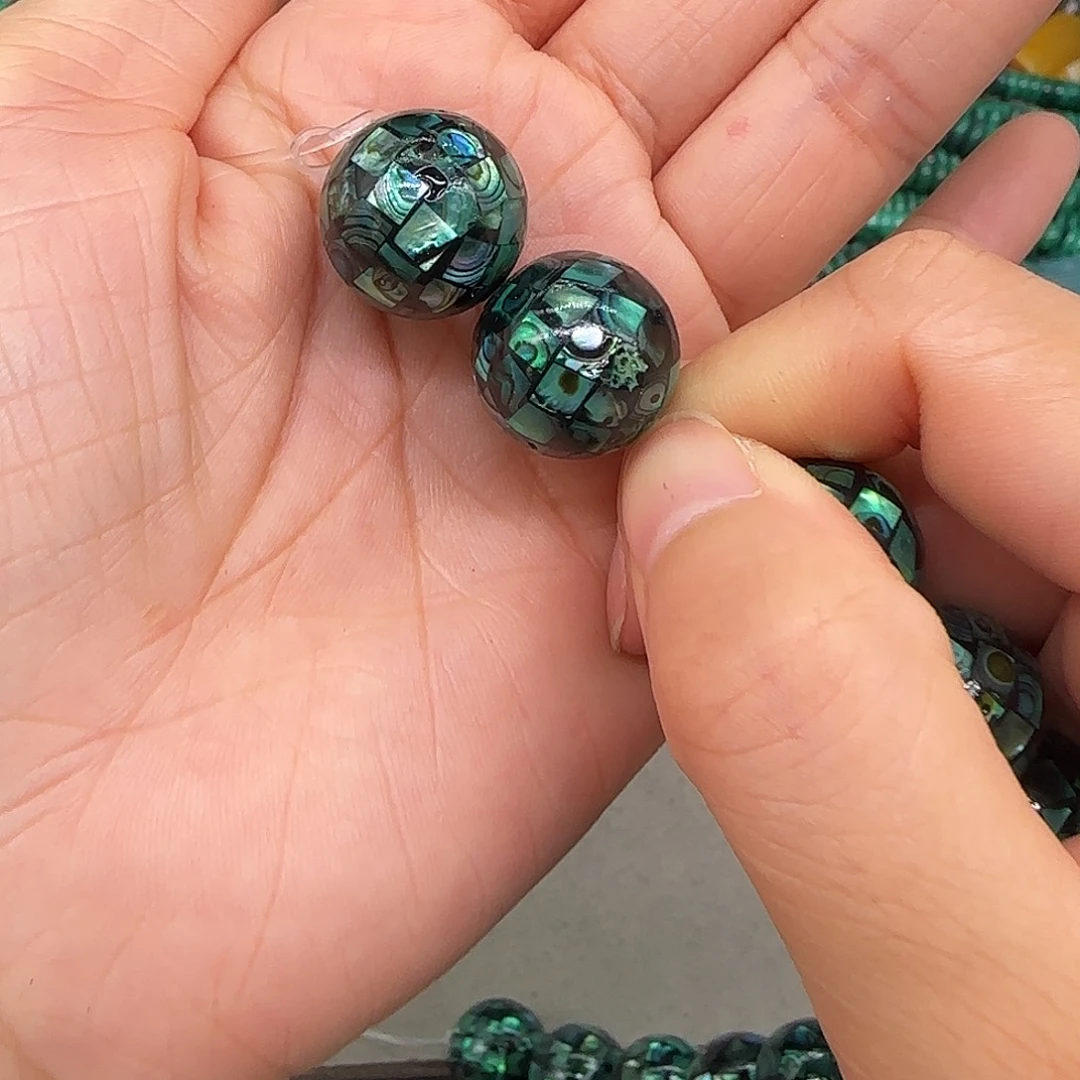 玛瑙/玉髓合金珠宝半成品鲍鱼贝16mm2颗