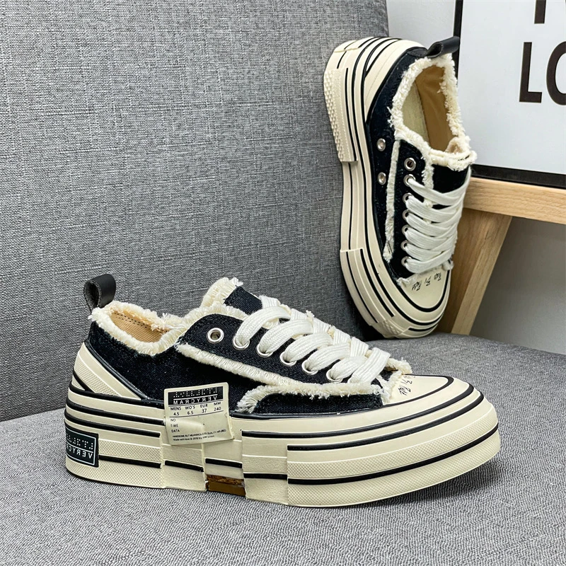 韩版硫化平跟休闲百搭高帮厚底帆布鞋低帮夏季时尚休闲鞋潮流