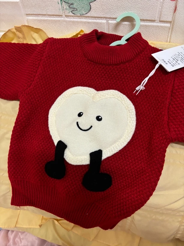 卡通动漫卡通女薄雾少女风卡通风圆领加绒毛衣针织衫