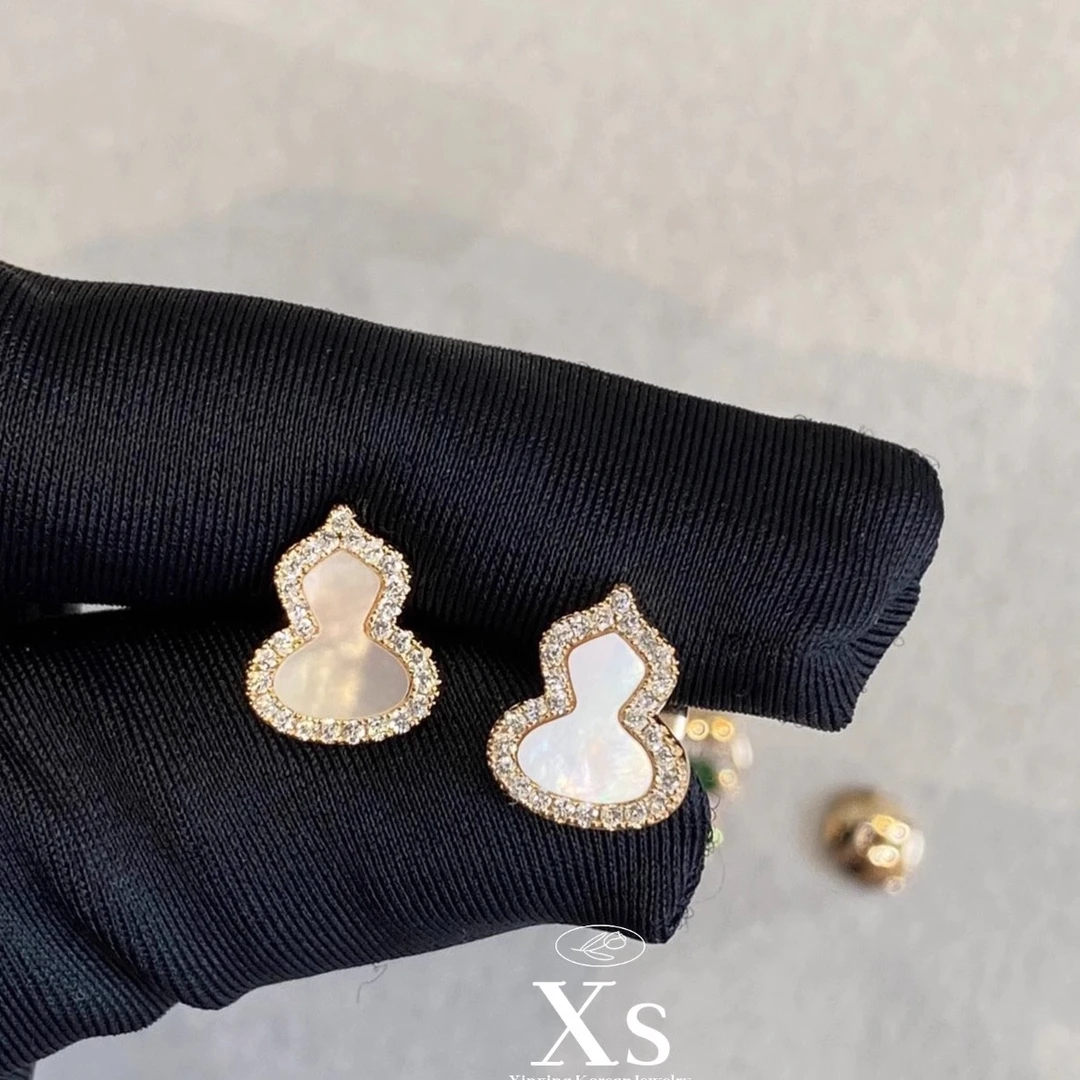 合金锆石耳饰 MEZ001 小葫芦耳钉