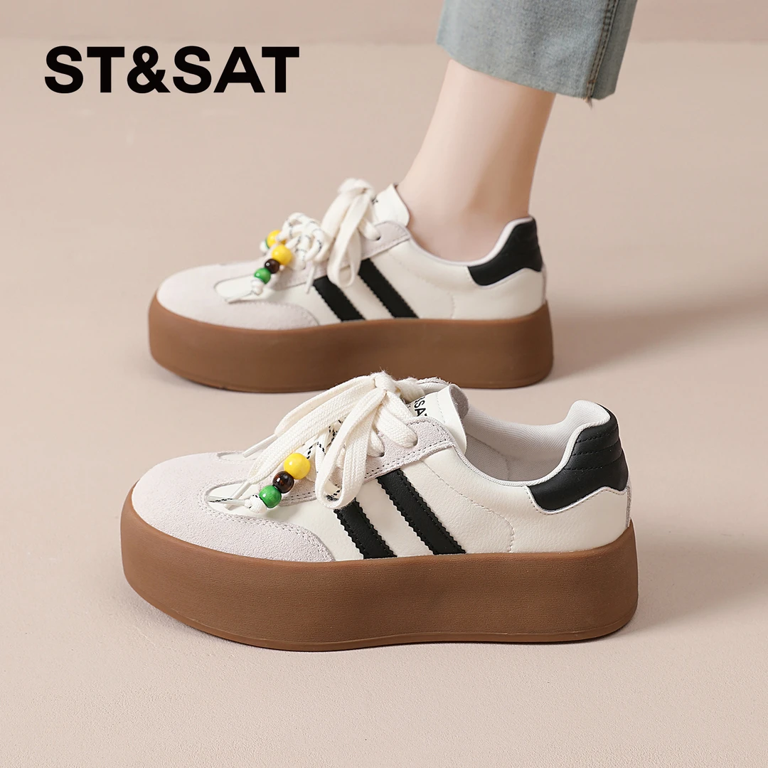 星期六厚底德训鞋女2025新款秋季女鞋软底运动板鞋经典小白鞋爆款