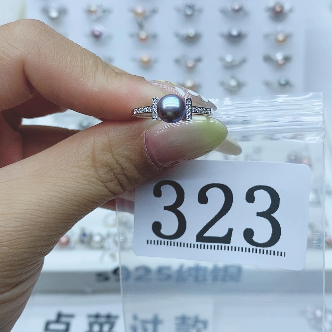 仙***~戒指银S925镶嵌淡水珍珠323