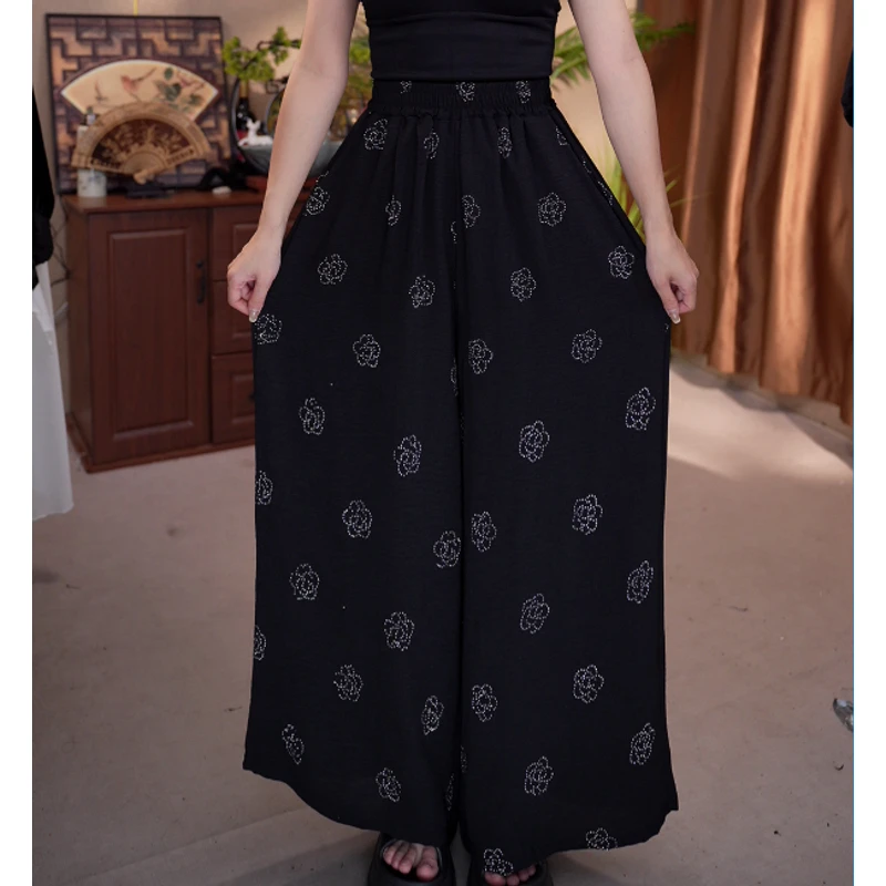 049/新款休闲高级时尚烫钻阔腿裤 C