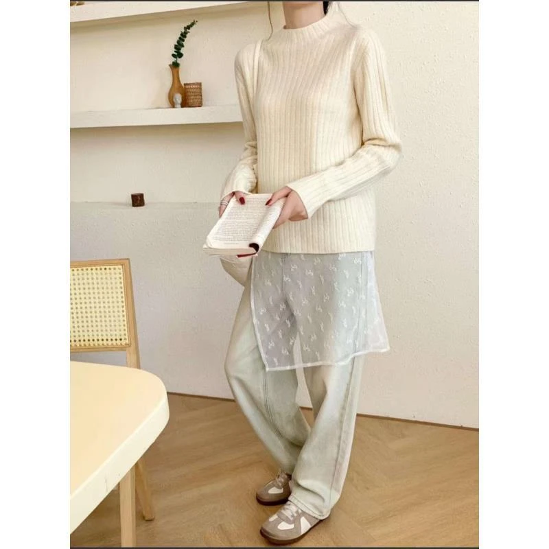 【段公子甄选】纯色针织修身羊绒打底衫毛衣百搭 8228