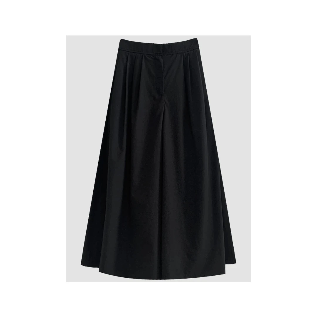 私服裙裤 春夏显瘦时尚百搭黑色气质简约设计感调性大裤脚裙裤