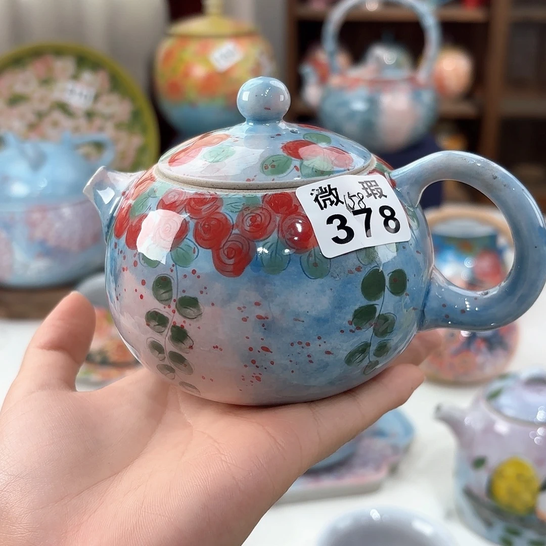 蔚****景德镇手绘高温釉下彩陶瓷茶具