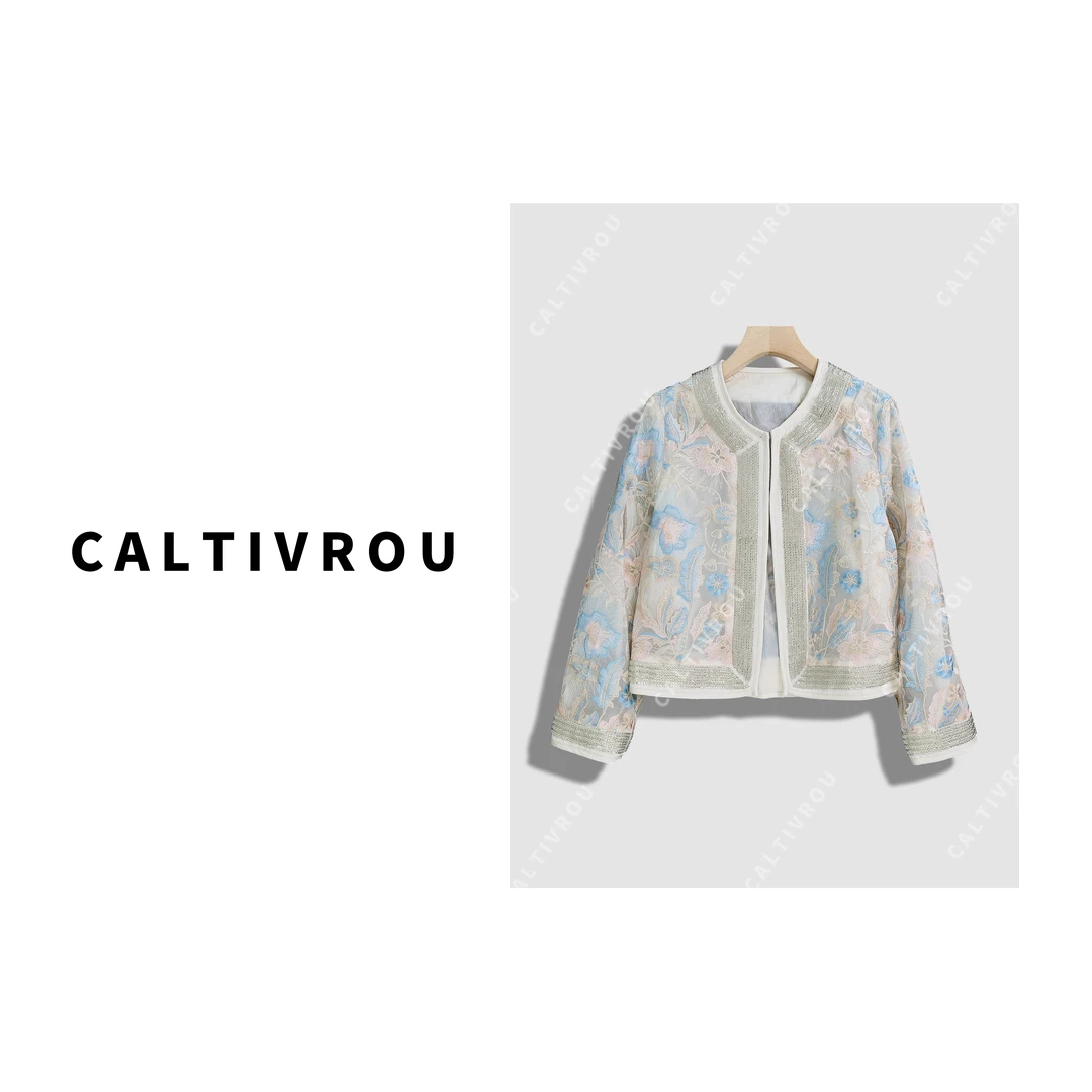 Caltivrou【蕊蕊】高级感时尚优雅重工刺绣外套-Y15450