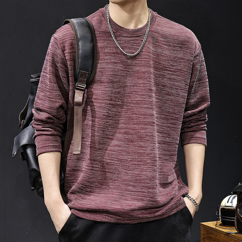 MR.MUDI/穆迪先生2025新款美式肌理感简约重磅长袖t恤男春秋潮牌