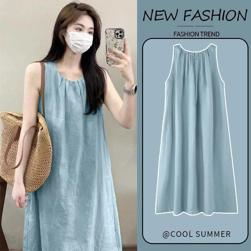 云朵棉自带胸垫吊带睡裙女夏季新款简约宽松可外穿家居睡衣连衣裙