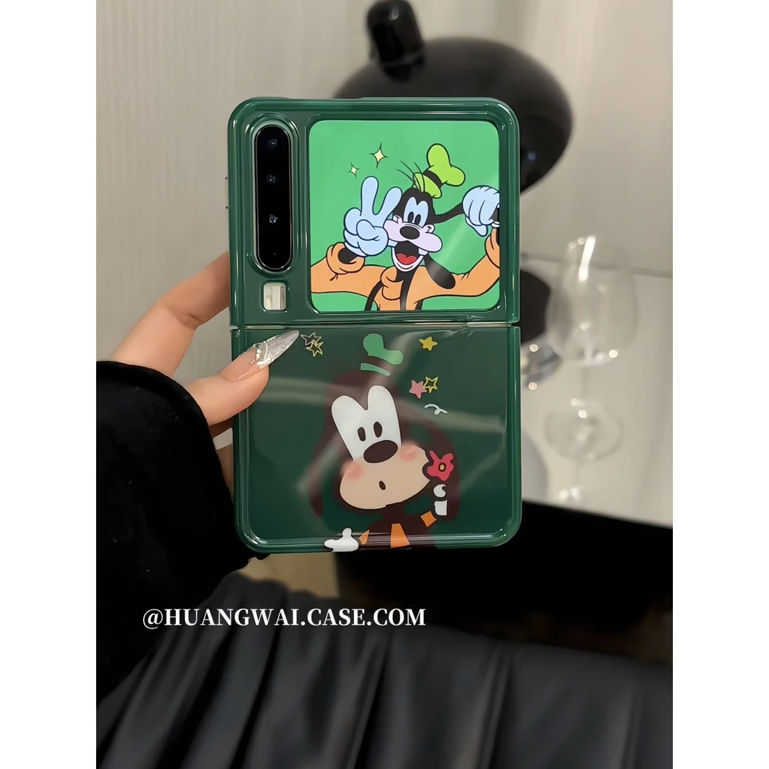 卡通可爱墨绿色高飞华为puraX折叠屏P50Pocket2手机壳小米mixflip