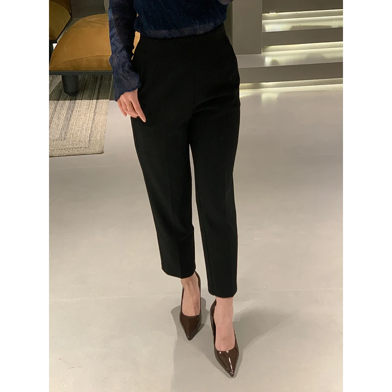 JING2025春新款款西裤75002女装九分休闲裤百搭正装裤时尚烟管裤