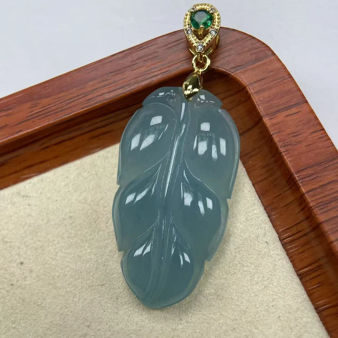 A564老蓝水叶子吊坠时尚百搭女款多样发货其一