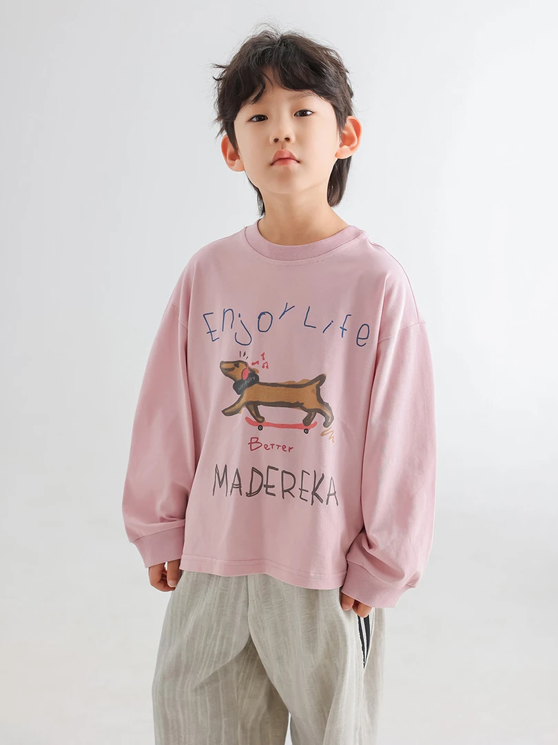 2025秋季男童T恤韩版童装儿童秋款长袖卡通中性风宽松上衣潮05056