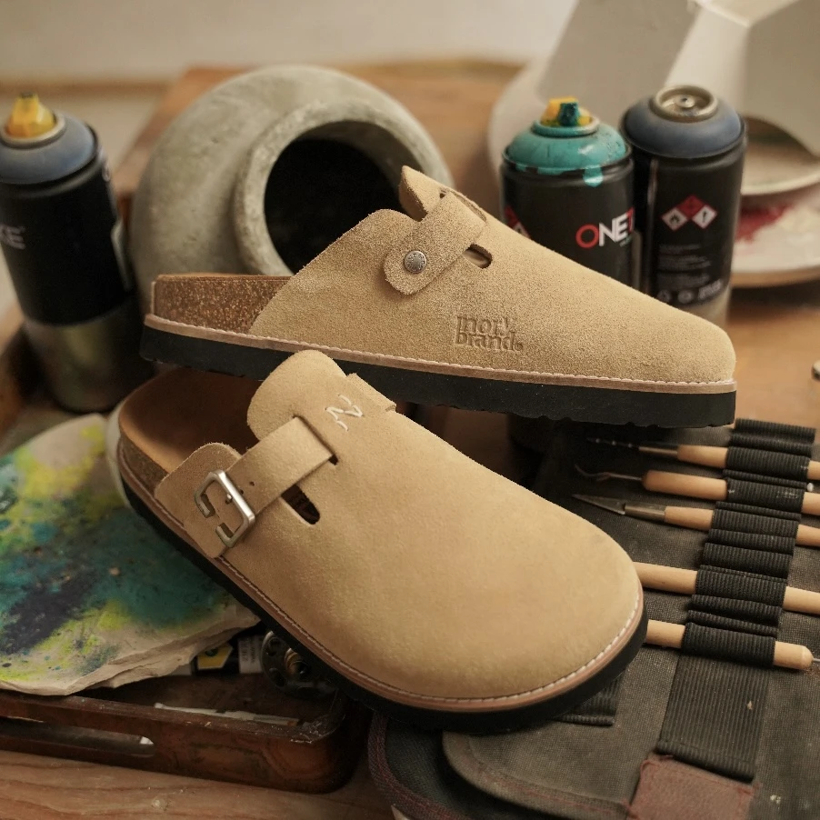 NGOARMY(NORYBRAND) 休闲软木包头鞋穆勒鞋男女情侣拖鞋同款