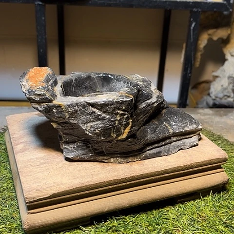 红陶灵璧石花盆老桩盆