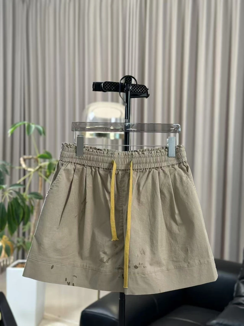 【柳青女装】2025夏季新款松紧腰抽绳显瘦百搭休闲裤短裤Y6496