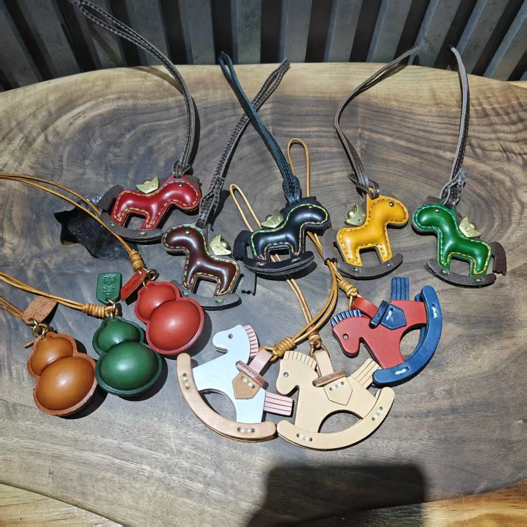 手工双面真皮植鞣革复古吊牌牛皮挂件包包挂件挂件