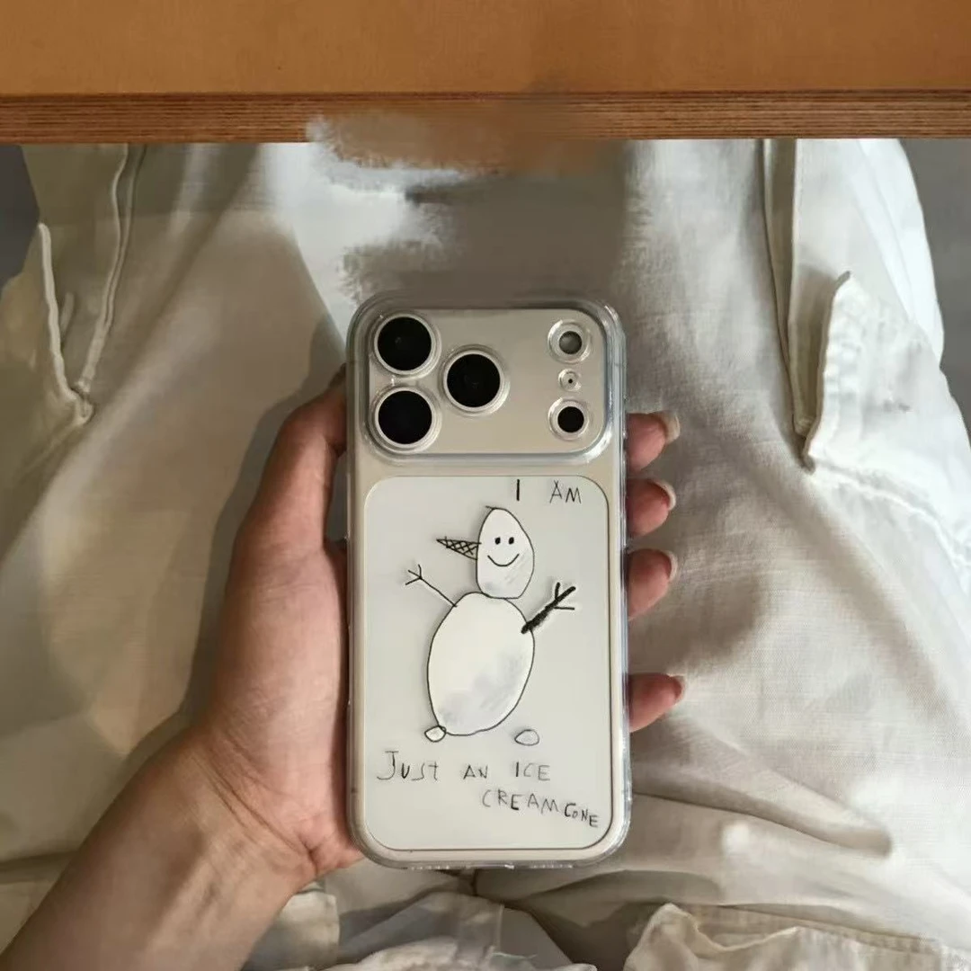 韩系小众插画适用iphone17Promax/16太空手机壳华为P70vivo小米15