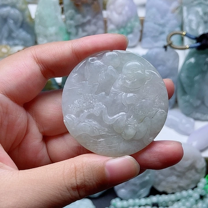 翡翠未镶嵌吊坠(不含链)1