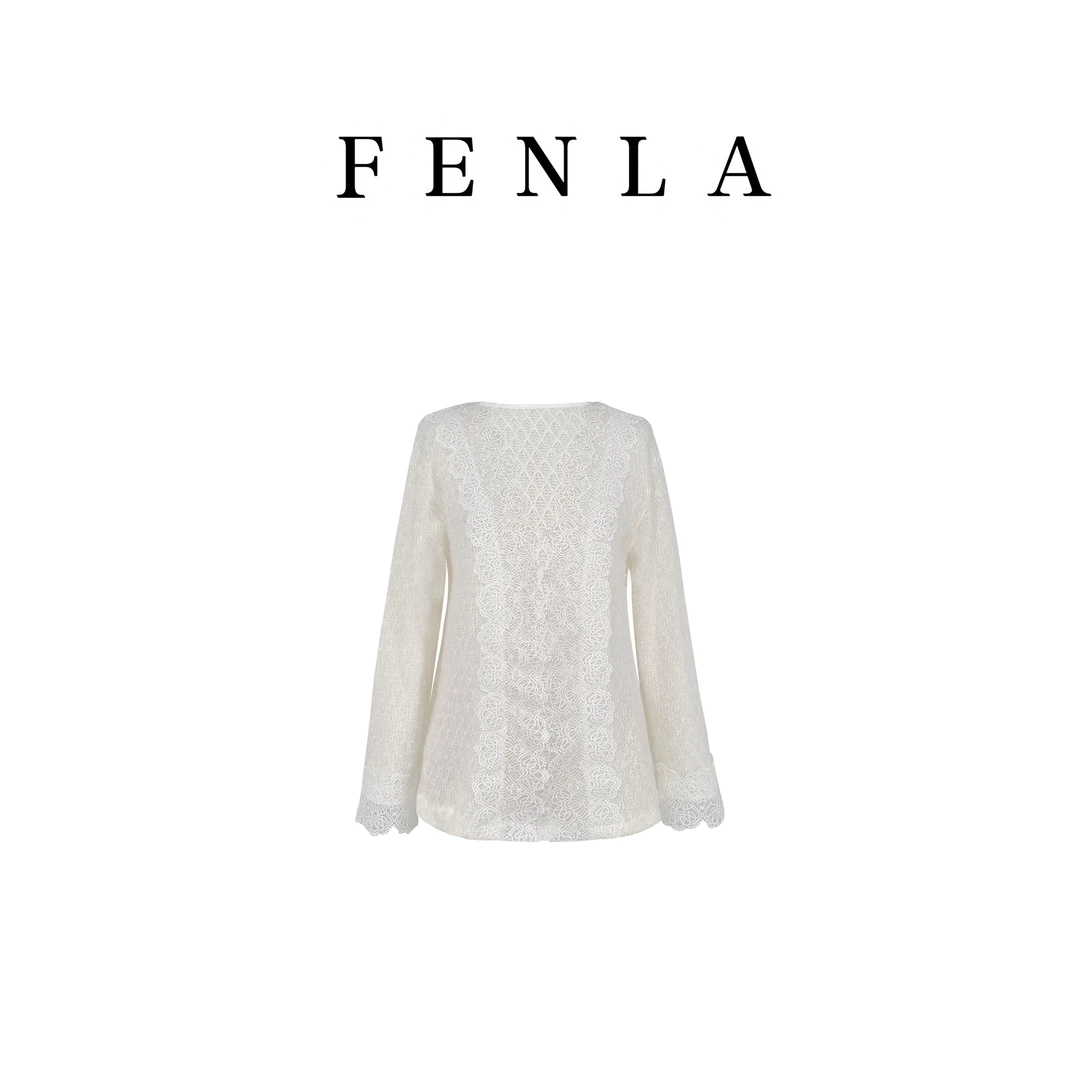 【惠姐私服】蕾丝绣花长袖针织衫外穿薄毛衣打底 83549