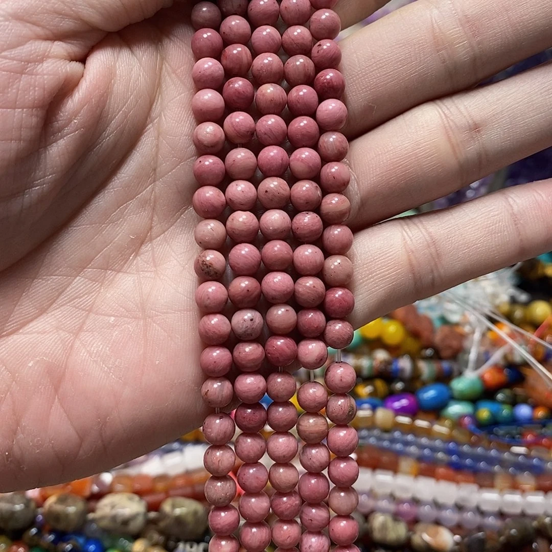 石英质玉未镶嵌，A品红纹，石6.8mm，