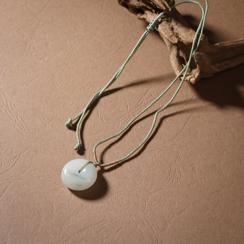 【西风翠】天山翠平安扣手工编绳项链吊坠（多样性发其一）