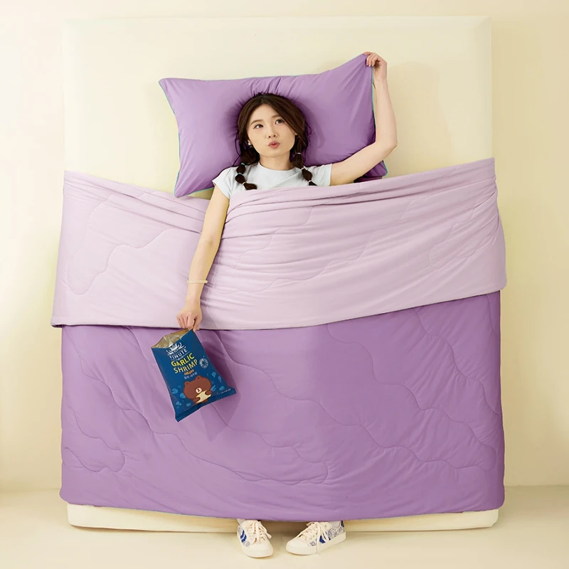 A类高克重锦纶氨纶黑科技凉感丝沁凉睡意夏被冰激凌空调被旅行被