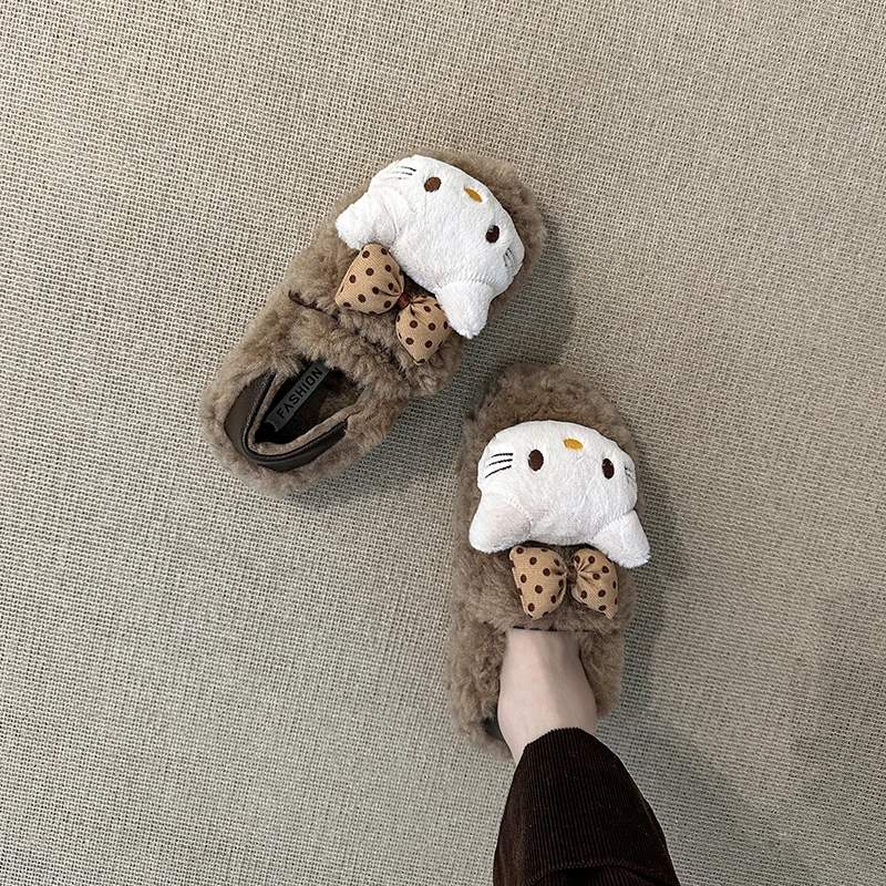 厚底毛毛鞋女2025新款冬季加绒保暖东北棉鞋休闲百搭魔术贴雪地靴