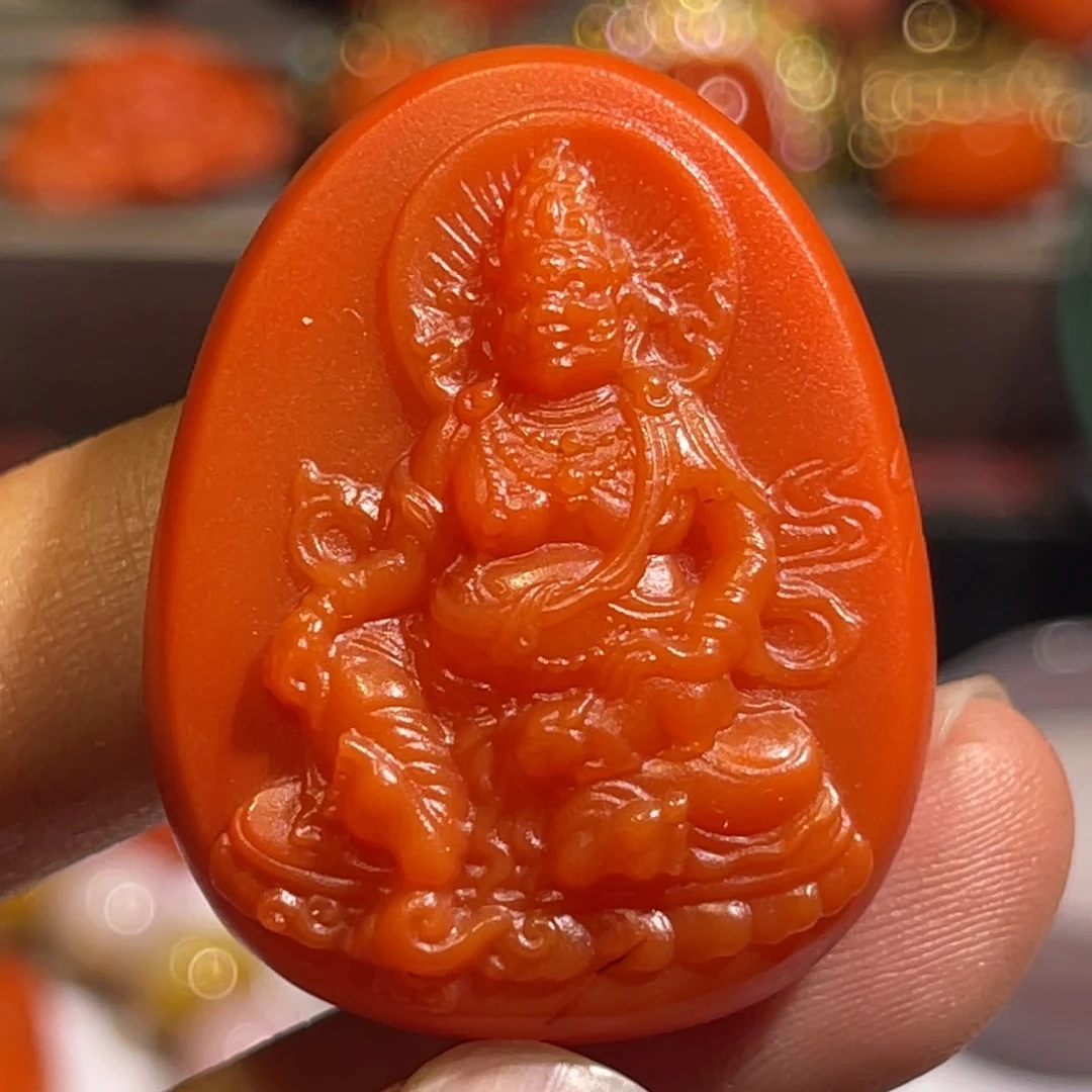未镶嵌吊坠南红玛瑙黄财神