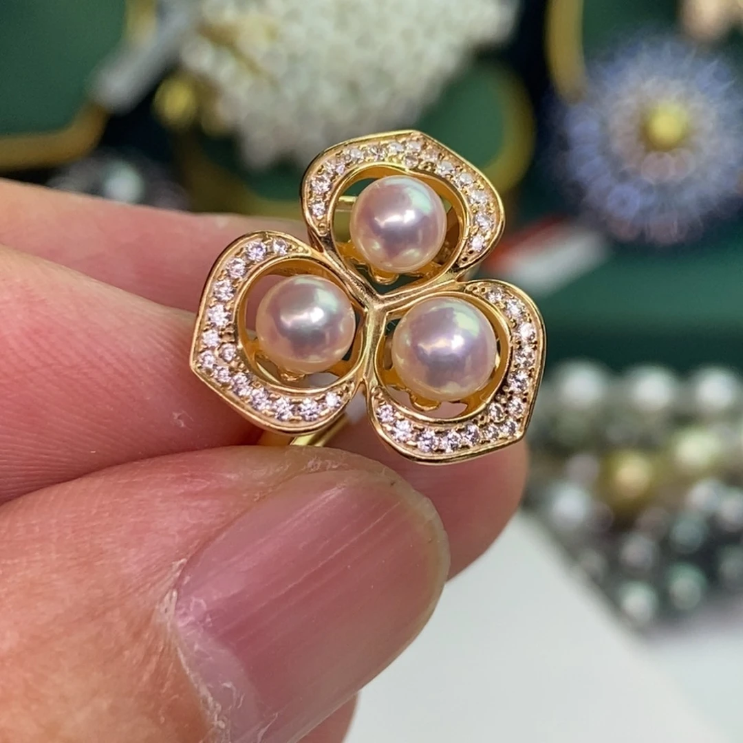 银S925镶嵌戒指海水珍珠