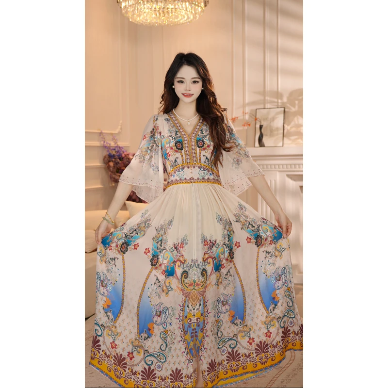 【香榭丽舍】25年时尚名媛风优雅气质收腰高端连衣裙