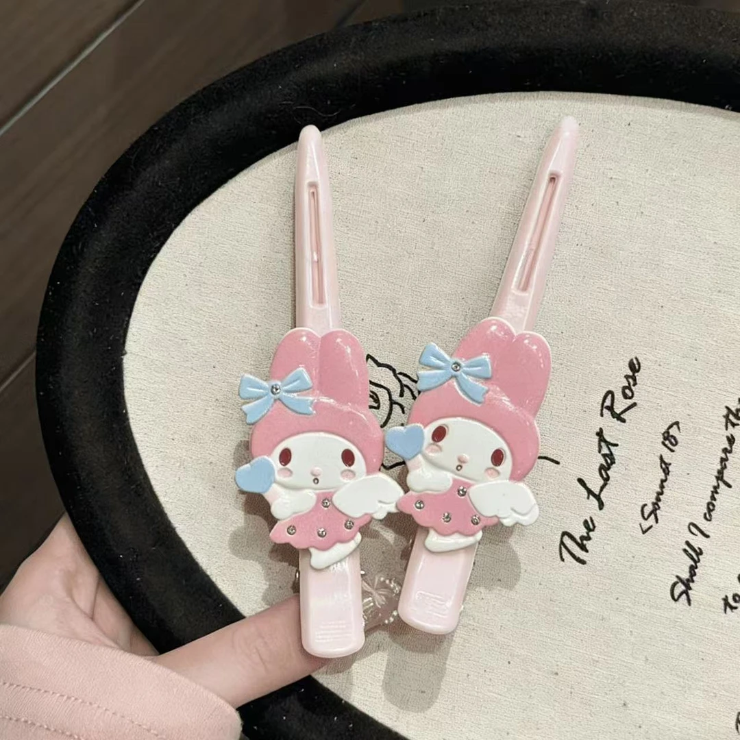 可爱少女水钻美乐蒂kt发夹头饰甜美百搭日韩风刘海夹大号洗脸夹