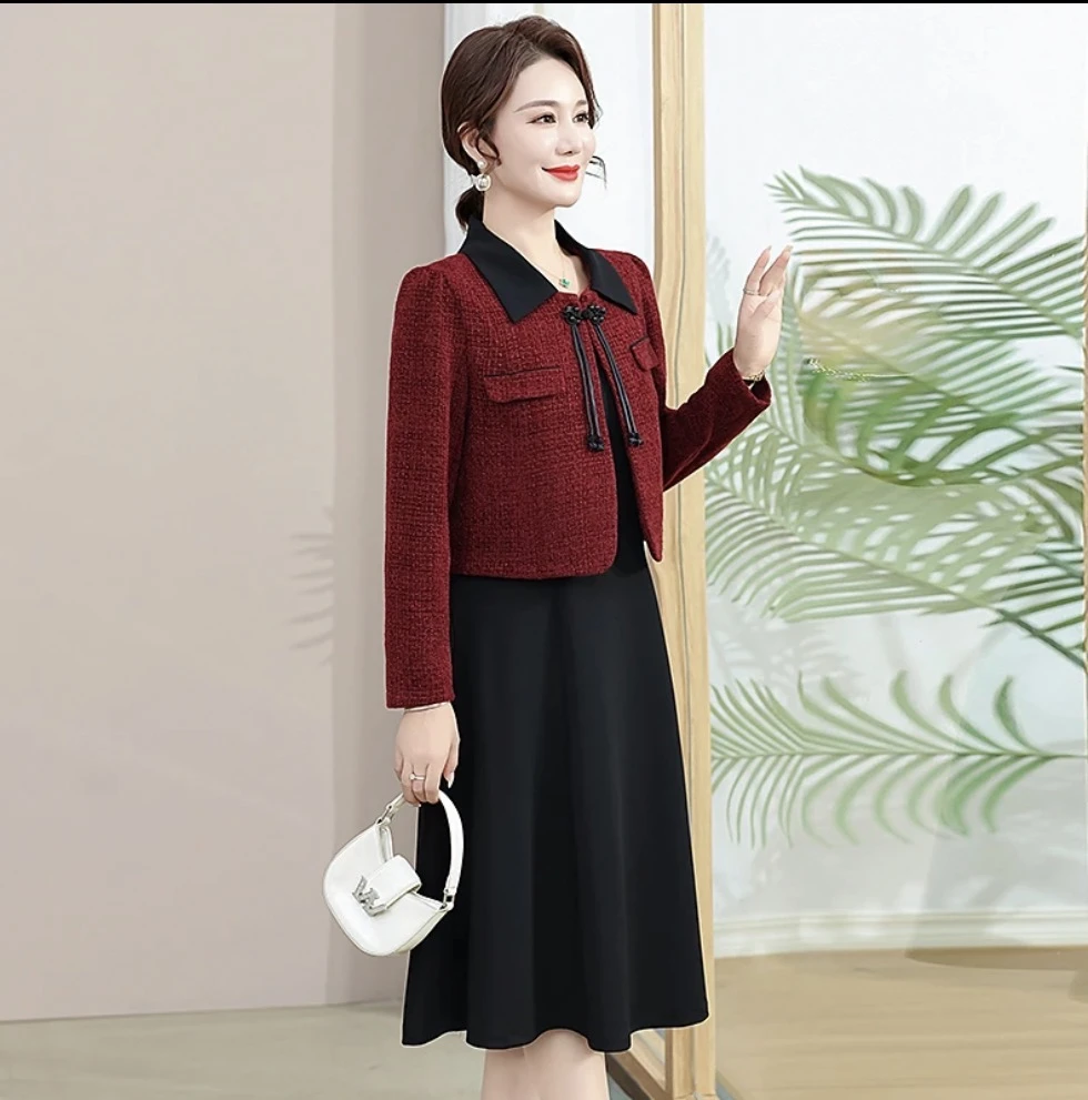 【依帆专属】F020新款秋装套装高贵中老年人女装两件套