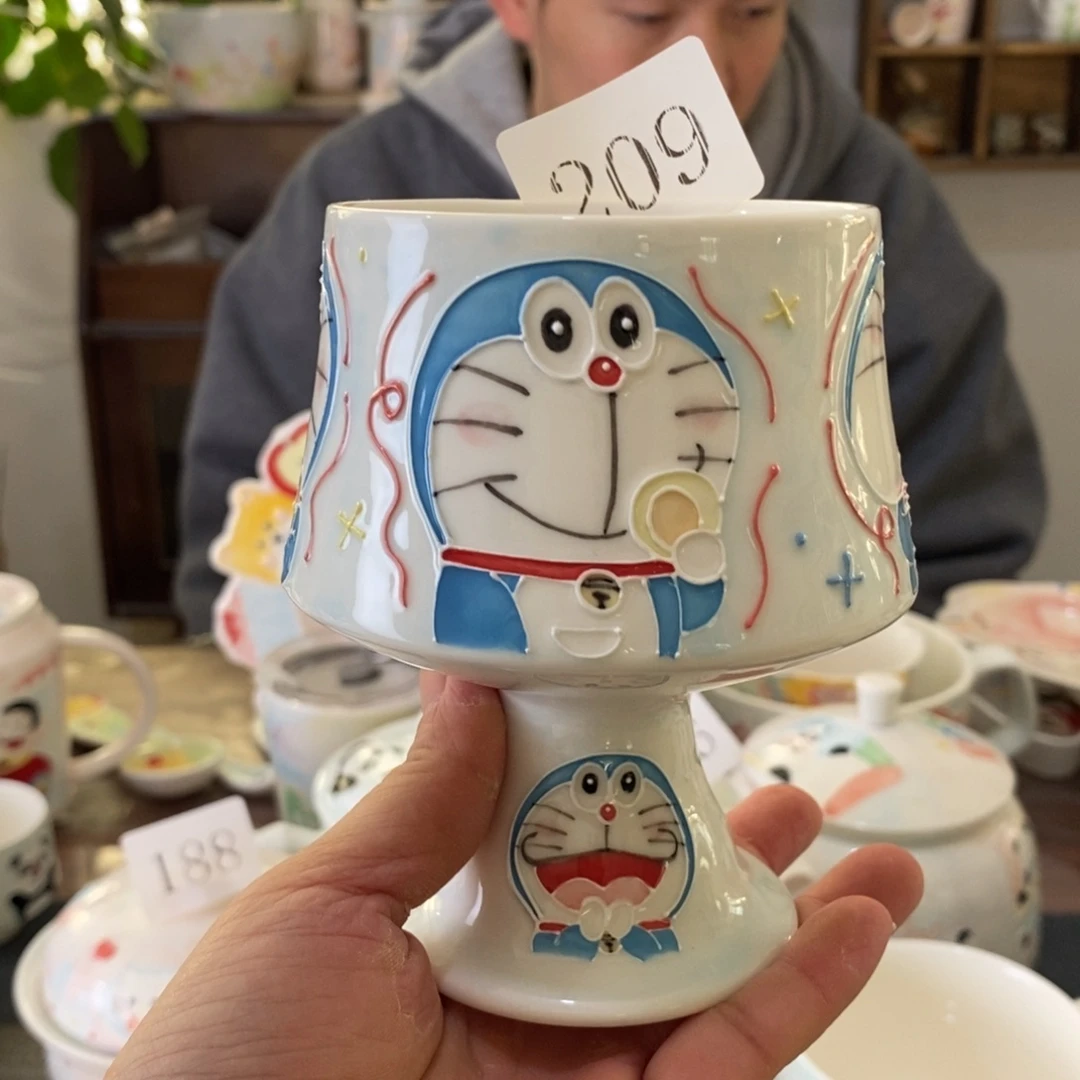 瓷片景德釉下彩手绘