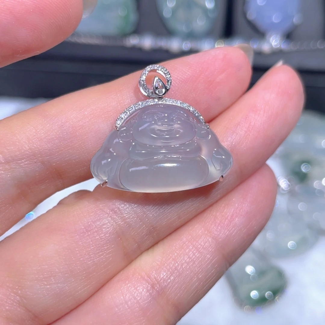 颈饰18K金镶嵌翡翠翡翠