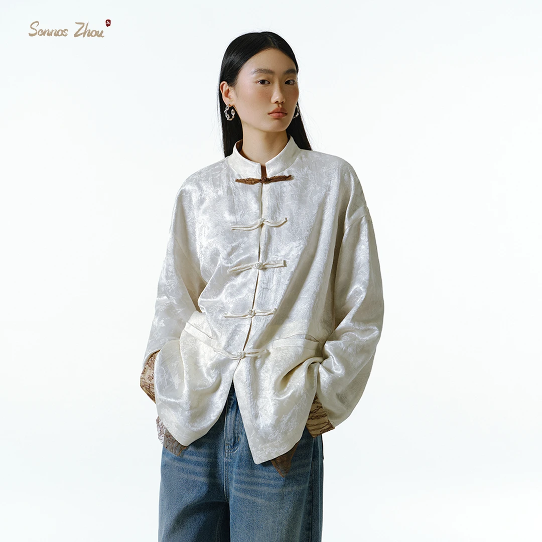 sennos zhou流绪梦花 层次两穿中式褂子Z59015