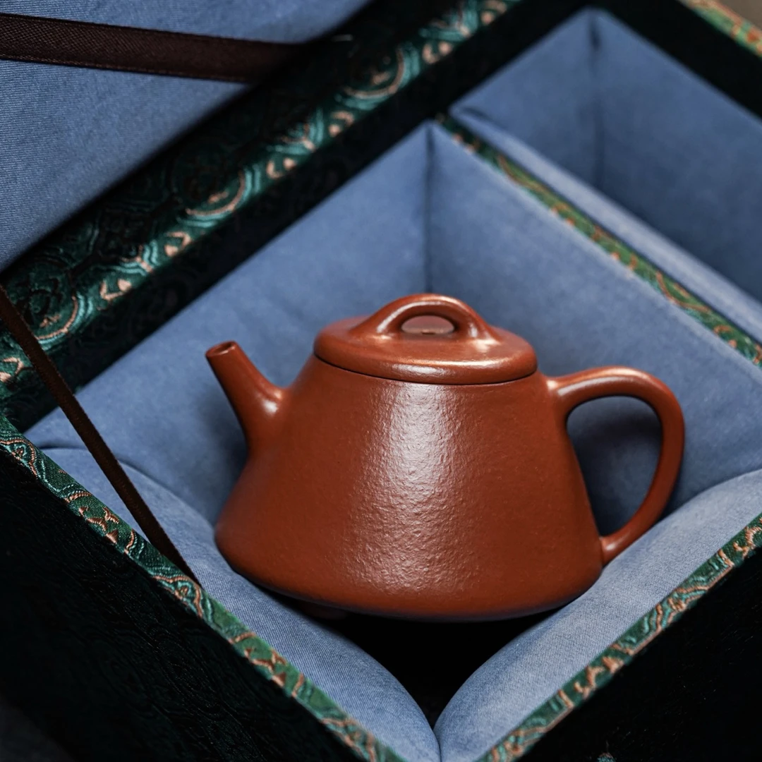 高瓢·全手工·紫砂壶130cc原矿顶30目朱泥料 水色润泽 泡养效果好