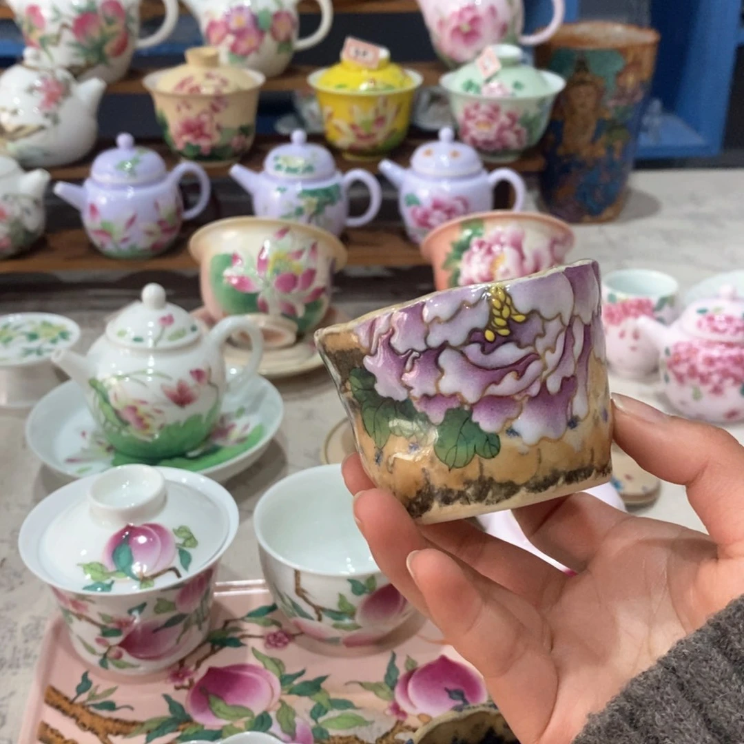 手工手绘制作茶具杯杯杯杯