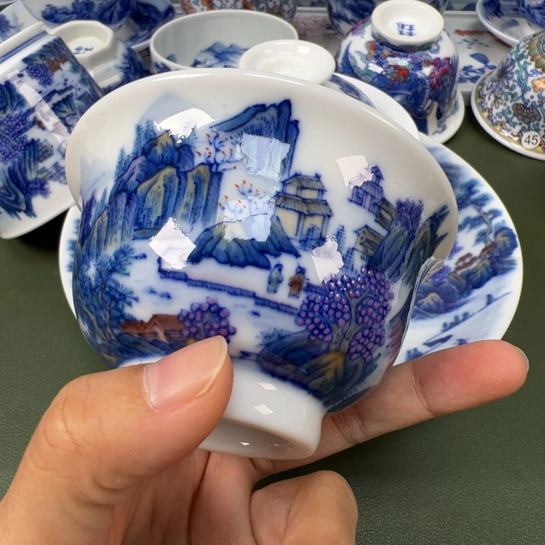 陶瓷景德镇纯手工纯手绘茶具木木71